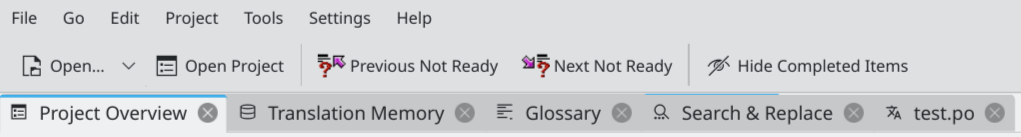 Project Overview: File | Go | Edit | Project | Tools | Settings | Help